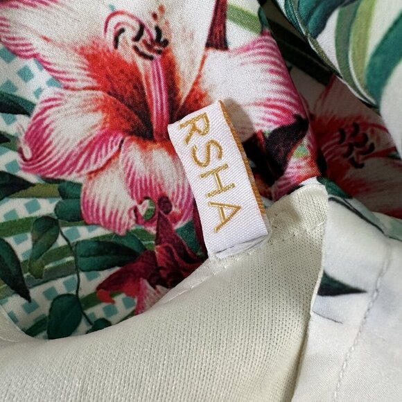 Neharsha Sleeveless Midi Dress Size M Butterfly Floral Tropical Slit Beach - Picture 7 of 13